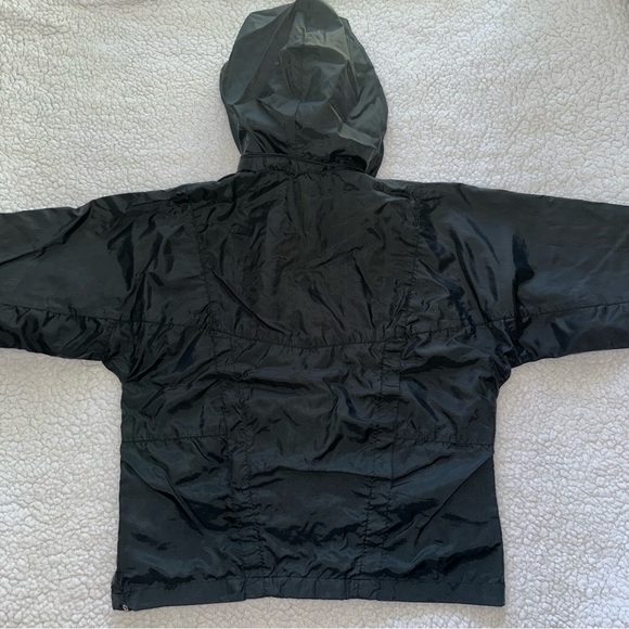 VTG NIKE 90s hooded windbreaker jacket track zipper pockets blue teal black S - Picture 10 of 12